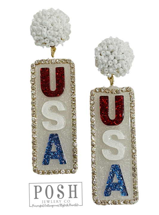 USA patriotic earring