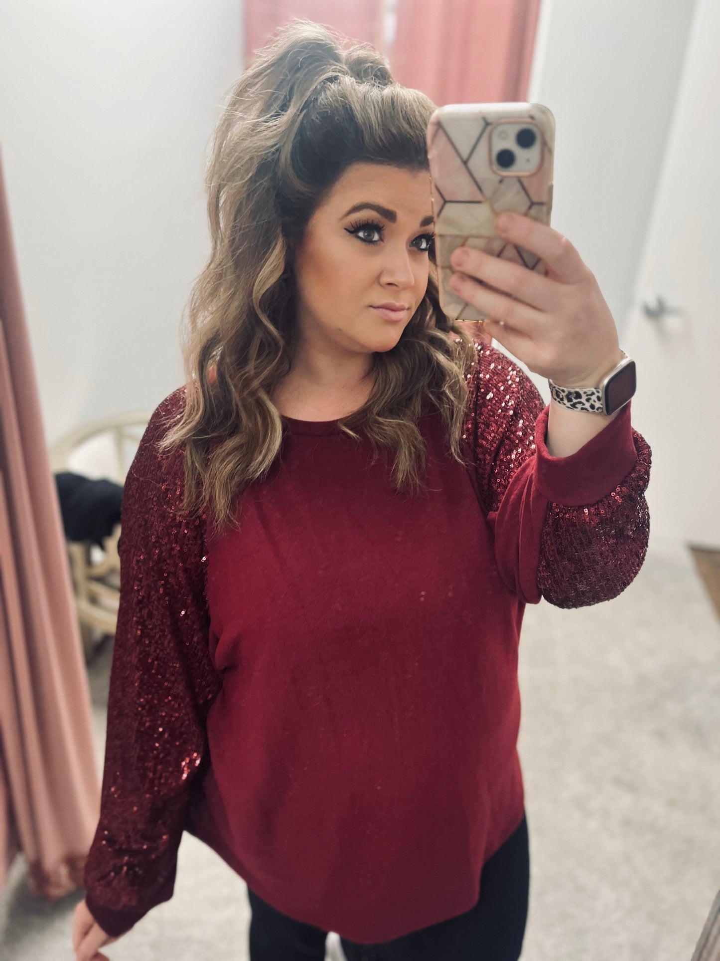 BURGUNDY SEQUENCE TOP