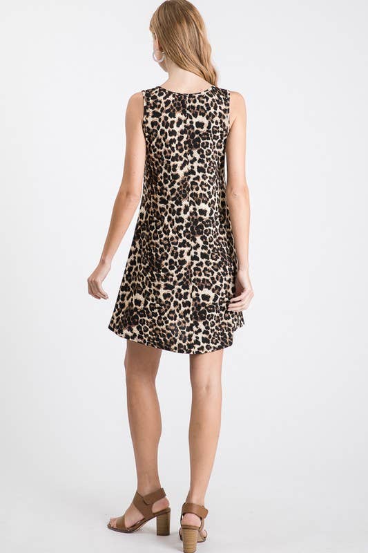 ANIMAL PRINT DRESS WITH POCKETS