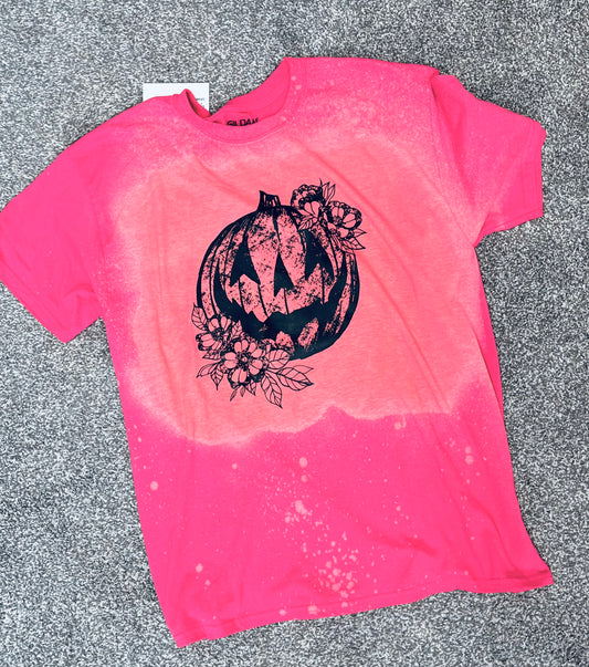 CUSTOM BLEACHED - PINK PUMPKIN TEE